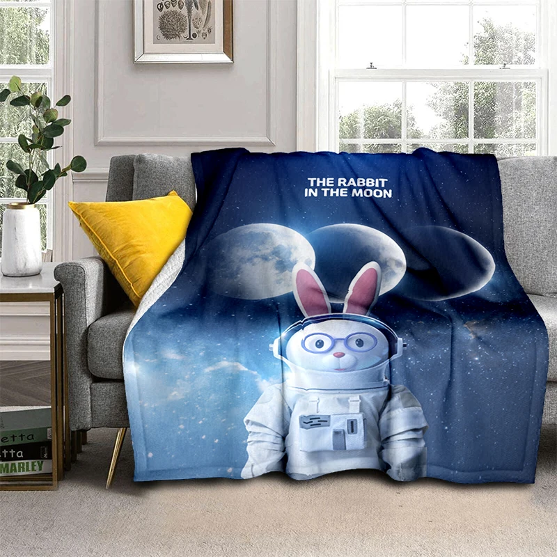 

Тонкое фланелевое одеяло для пикника, мультяшный астронавт, кролик, плюшевая кровать, покрывало в современном стиле