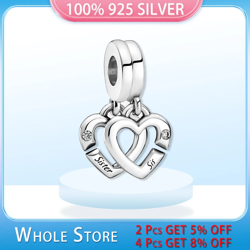 

Женский браслет из серебра 925 пробы, с подвеской в виде сердца