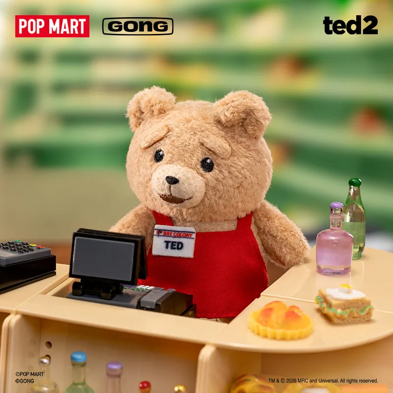 Фото Оригинальный плюшевый брелок Pop Mart Ted2, коллекционная игрушка-медведь в закрытой упаковке, подвеска для сумки, брелок-украшение, тайная коробка, кукла-игрушка №2