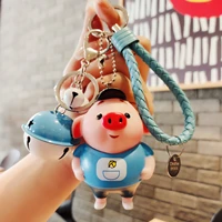 pig eight ring key chain pendant cute piggy men and women backpack pendant cute car accessories doll pendant accessories