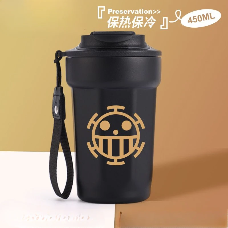 Цельный термос Luffy милый аниме Roronoa Zoro 2D кофейная чашка холодный портативный из