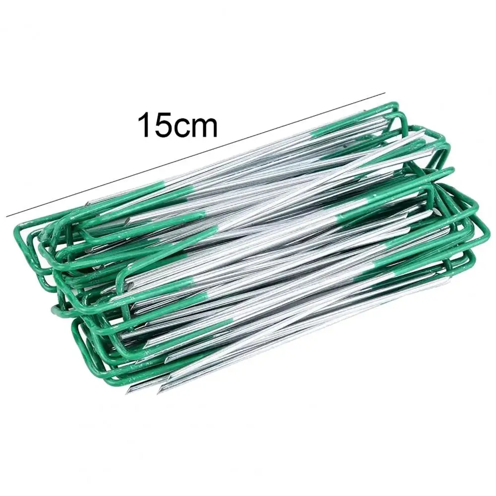 

50Pcs/Set Artificial Grass Turf U Pins Metal Galvanised Pegs Staple Garden Hot-Dip Galvanizing Gardening Accessories