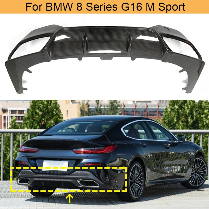 

Диффузор для заднего бампера из углеродного волокна, спойлер для BMW 8 серии G16 M Sport Sedan 4 Door 2019-2021 840i Автомобильный задний диффузор