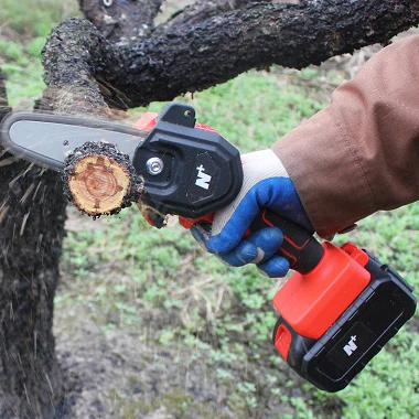 

New Energy Nplus 550W Mini Electric Chain Saw One-Hand Woodworking Lithium Battery Pruning Chainsaw Wood Cutter Cordless Garden
