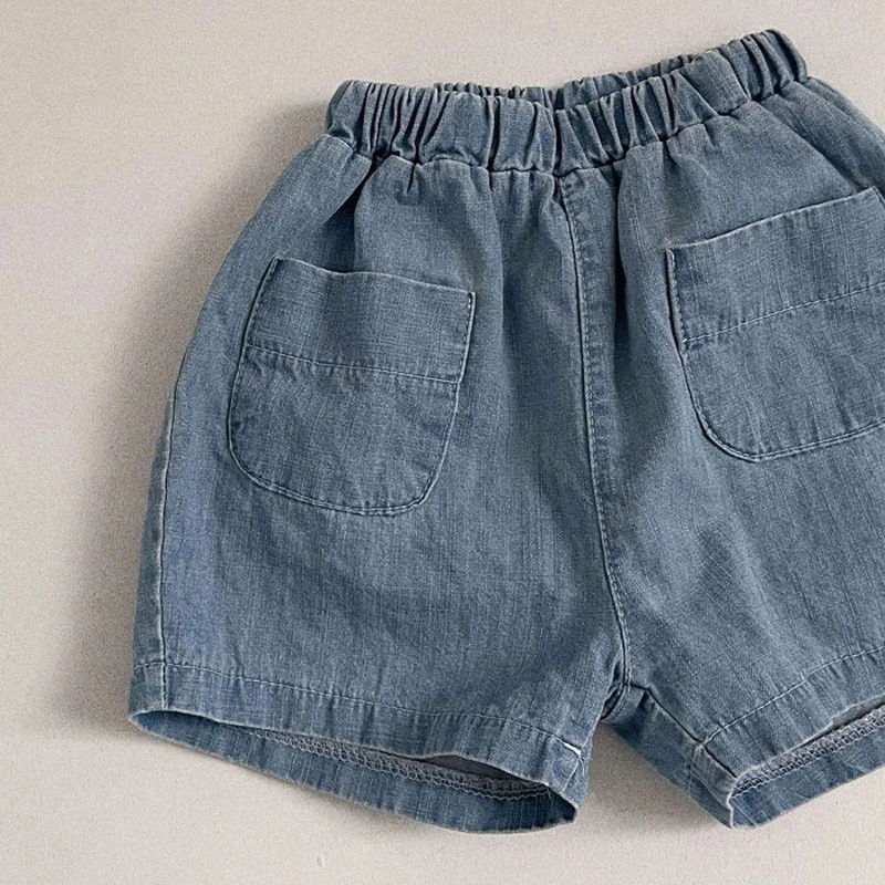 Комплект из футболки и простых шортов для маленьких мальчиков девочек модный