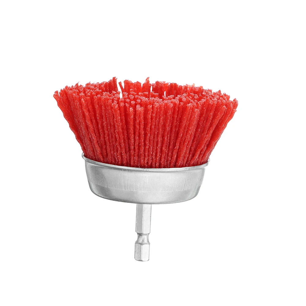 1Pc Nylon Cup Brush 3"/4" Abrasive Wire Wheel for Drill Rotary Tool Wood Polishing Deburring Cleaning 1/4" Shank Dropshipp - купить