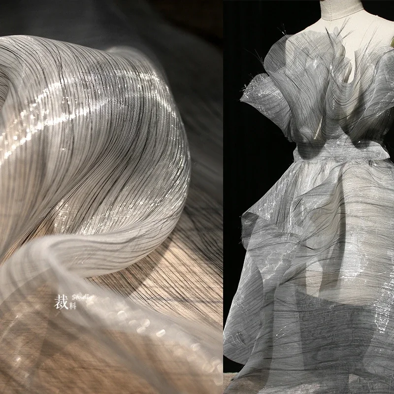 

Оригинальная черно-белая прозрачная тканевая юбка из органзы Hanfu, Подарочная одежда, дизайнерская ткань