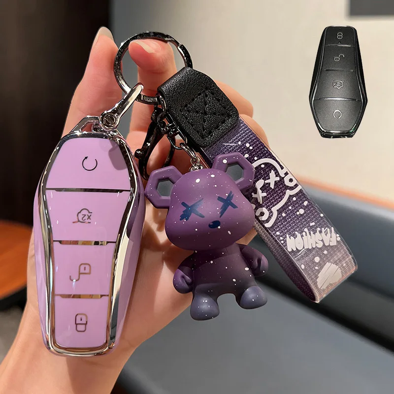 

4 Buttons Soft TPU Car Remote Key Case Cover For BYD Atto 3 Han EV Dolphin Song Qin Tang DM 2018-2022 Auto Keychain Accessories