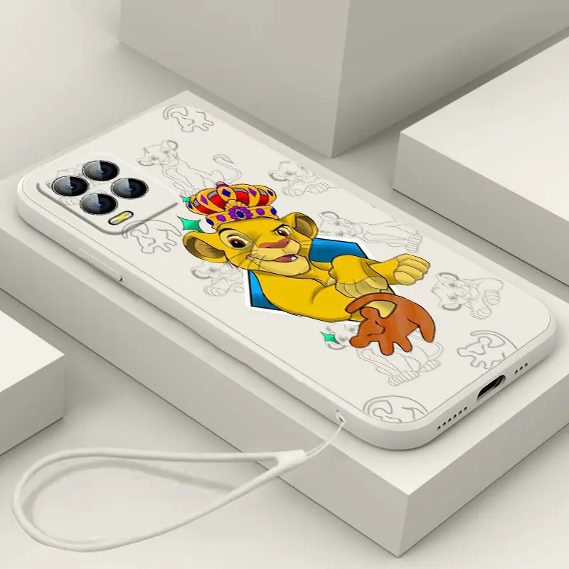 

NEW Disney The Lion King Phone Case For Realme Q3S GT 2 S7 ST S2 C25Y C21Y C11 C17 Narzo 50A 50i 30 20 Liquid Rope Funda Cover