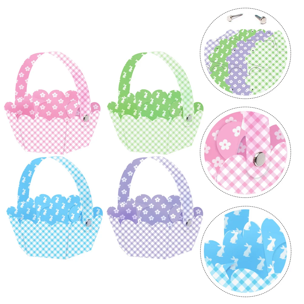 

Easter Basket Baskets Egg Handle Diy Kids Gift Party Bunny Paper Treat Bucket Candy Ornament Eggs Pails Bulk Gifts Empty Goodie