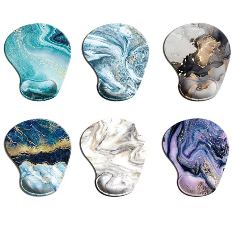 

Marble Style Ergonomic Mouse Pad with Wrist Palm Rest Non-Slip Rubber Pad Under Hand Office Table Hand Cushion Wrist Support