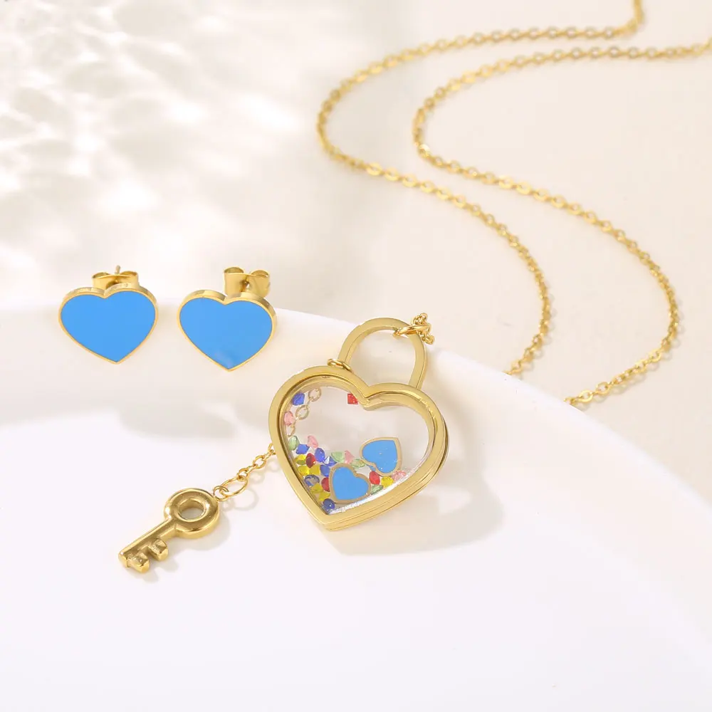 Комплект из колье и серёг нержавеющей стали