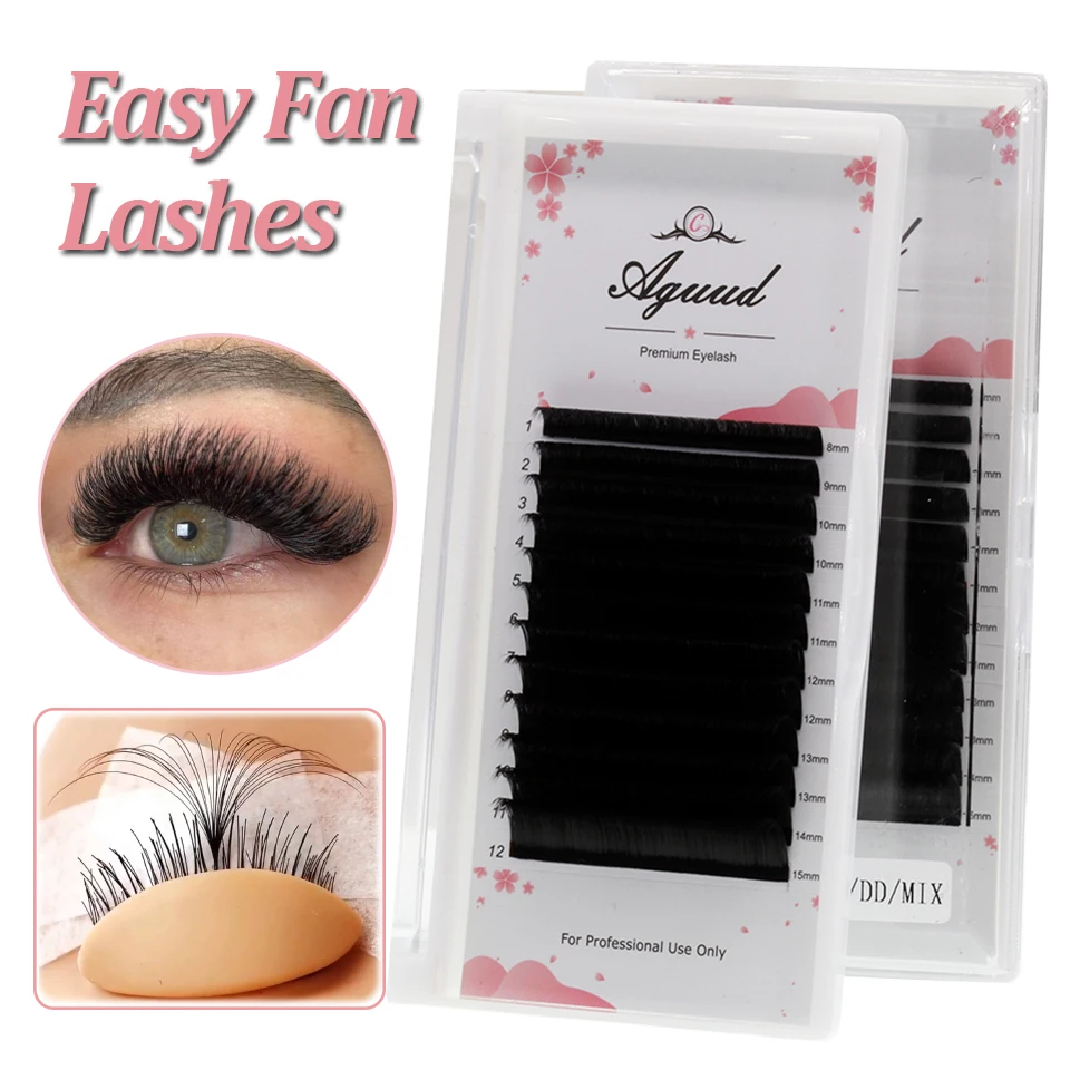 

AGUUD Easy Fan Lash Mega Volume Fans Eyelash Automatic Flowering Fast Blooming Eyelash ExtensionSelf-Making Volume Makeup Cilios