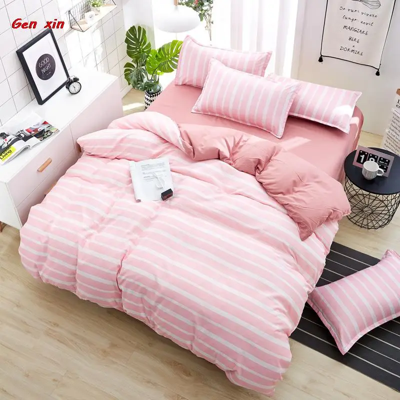 

Housse De Couette Duvet Cover Set Bedding Set Flower Comforter Bedding Set Simple Pink Bed Linens Bed Linings Queen Duvet Cover