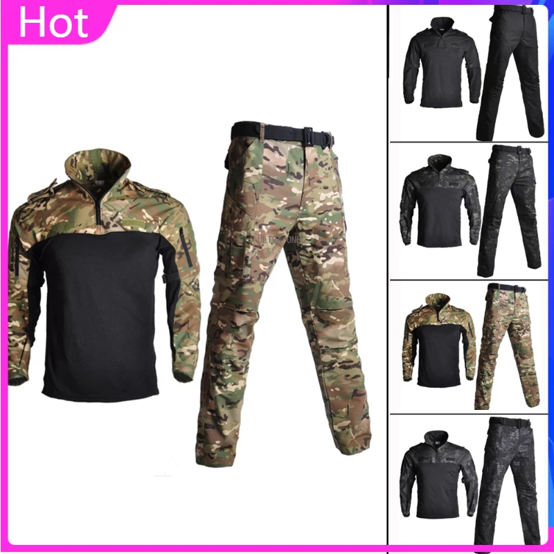 Tactical Uniform Outdoor Hunting Shooting Cs Game Camouflage Ghillie Suits Men Combat Sniper Clothing Shirts + Pants Set