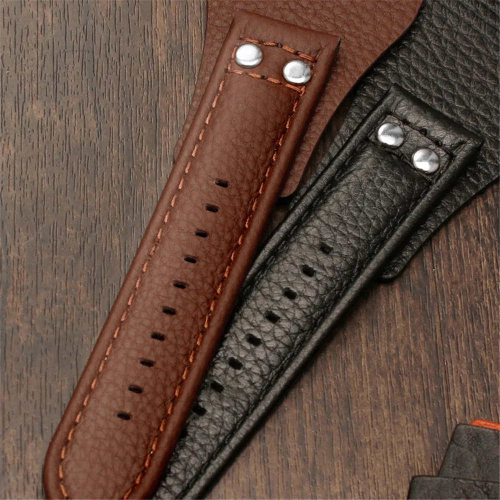 genuine leather watchband 22mm strap With mat for fossil CH2891  CH2565 CH2564 CH3051 watch band handmade mens leather bracelet