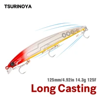tsurinoya sea fishing floating minnow 125f fishing lure dw72 125mm 14 3g shallow range long casting pike seabass black bass bait
