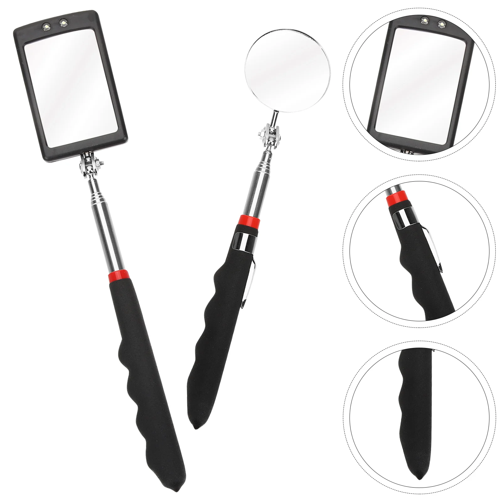 

Mirror Inspection Telescoping Telescopic Pick Up Stick Flexible Extending Rod Adjustable Tool Mechanic Led Lighted Claws Grabber