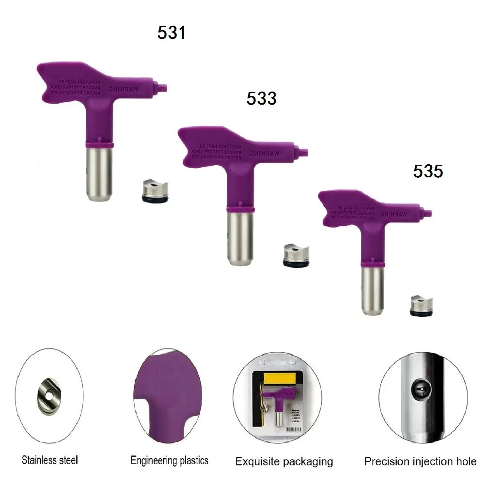 

1PC 533/535 Airless Spray Tip Fine Finish Nozzle Wide Range Of Sizes 531-535 Paint Sprayers Guns Tool Accessory