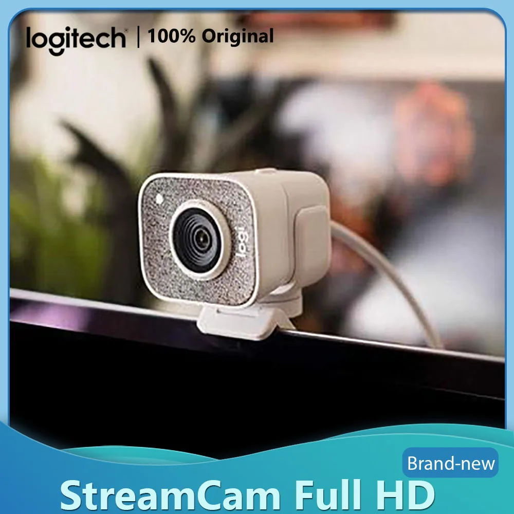 

Original Logitech StreamCam Webcam Full HD 1080P 60fps Streaming Web Camera Buillt In Microphone Computer Desktop Home white