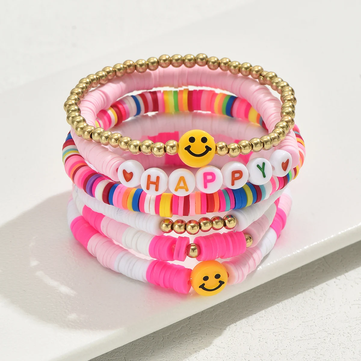 Женский многослойный браслет с бусинами 6 шт.