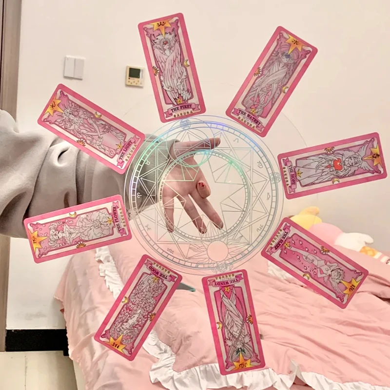 

Anime Card Captor Kinomoto Sakura Cosplay Magic Circle Clow Card Tarot Turntable Funny Toy Prop cosplay man