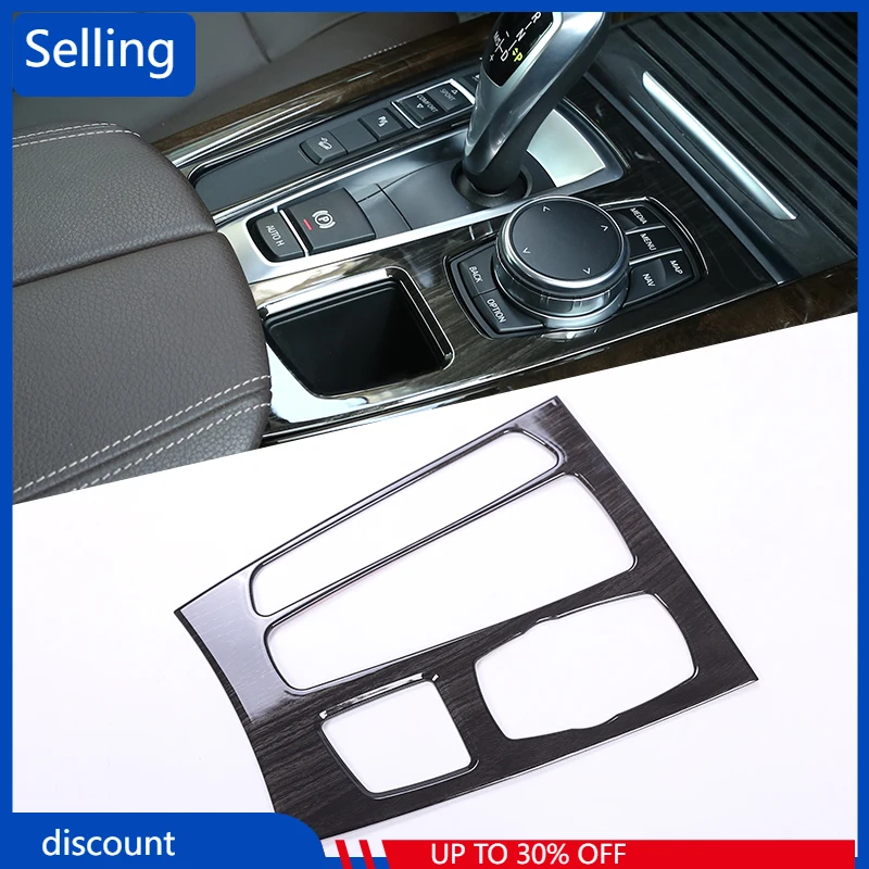 

1 Pcs ABS For BMW X5 X6 F15 F16 2015-2017 Centrol Gear Shift Panel Car Accessory Black Wood Grain fvf