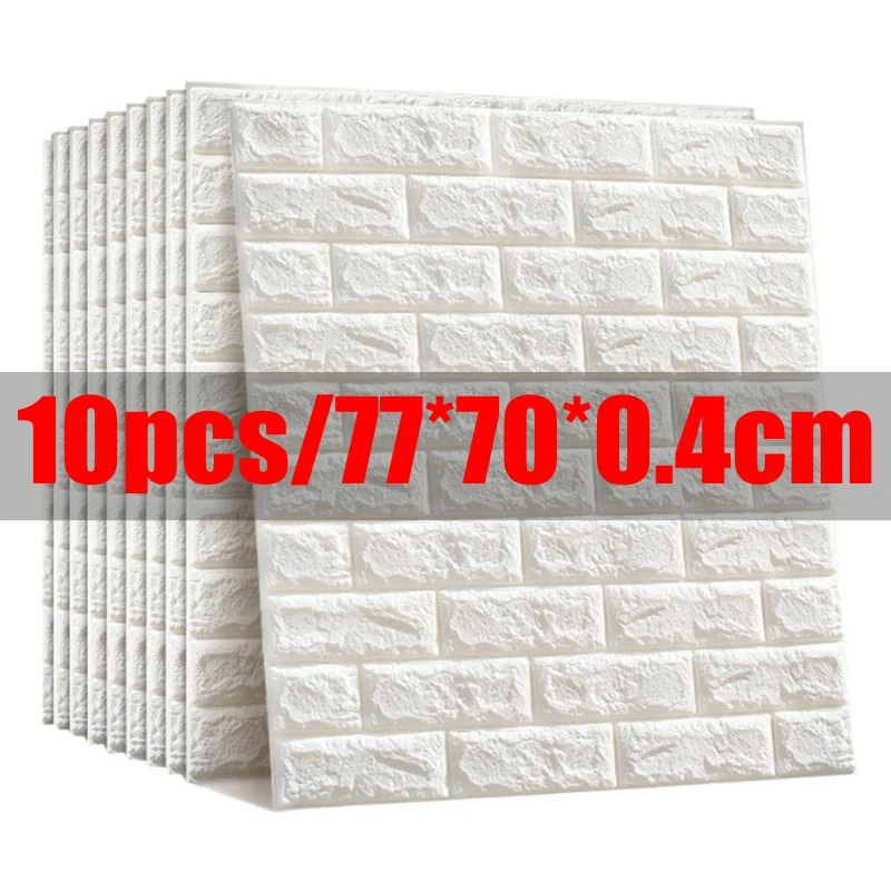 

5/10pcs 3D Wall Stickers Imitation Brick Bedroom Waterproof Self-adhesive Wallpaper for Living Room Backdrop Wall Luxury Decor