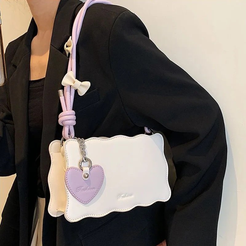 

Модная женская сумка HAEX, новинка 2023, трендовая женская сумка через плечо с милым бантом, аксессуары в форме сердца, женские магазины