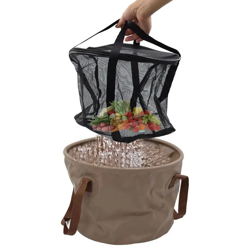 

Складное ведро для воды, 20 л, контейнер для очистки воды, емкость для хранения воды, раковина с дренажной сеткой для дорожной поездки, рыболовного автомобиля