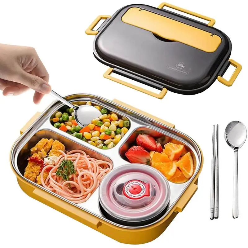 

1500ml Large Lunch Box Leak Proof Containers Bento Lunch Box Container With 4 Compartments Capacity Bento Style Food Container