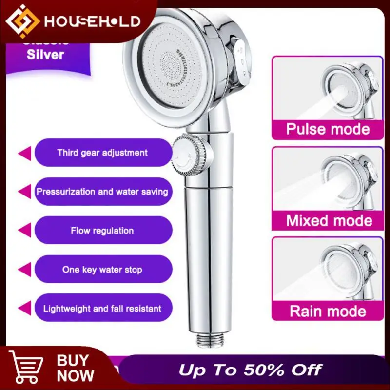 

Rain shower head high pressure sanitary fittings rotating adjustment water pressure water saving 3 gears adjustment