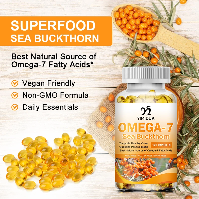 

Sea Buckthorn Omega 7 Capsules Improve Immunity Anti-aging Supplementing Liver Weight Loss Relieving Constipation Whitening