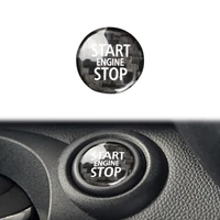 car start button diy sticker for bmw mini cooper r55 r56 black real carbon fiber automotive interior stickers