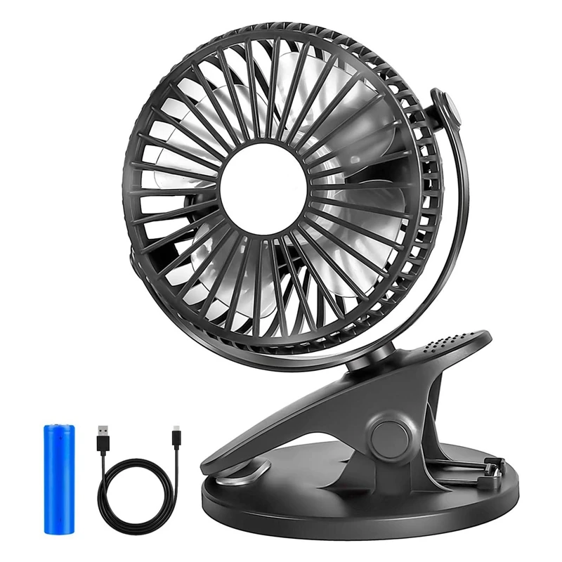 

New Portable Handheld Small Fan Clip USB Fan Charging Desktop Mini Portable Desktop Fan Desktop Outdoor (Black)