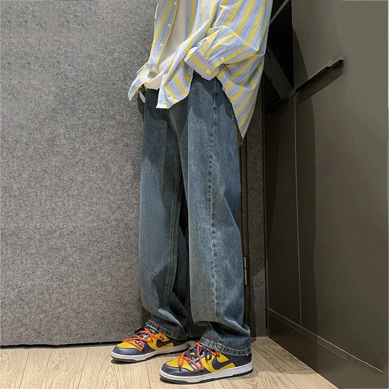 New Men's Loose Distressed Jeans Fashion Hip Hop Street Casual Denim Slim Pants Men's Trousers Trend Street Men's Clothing JEANS