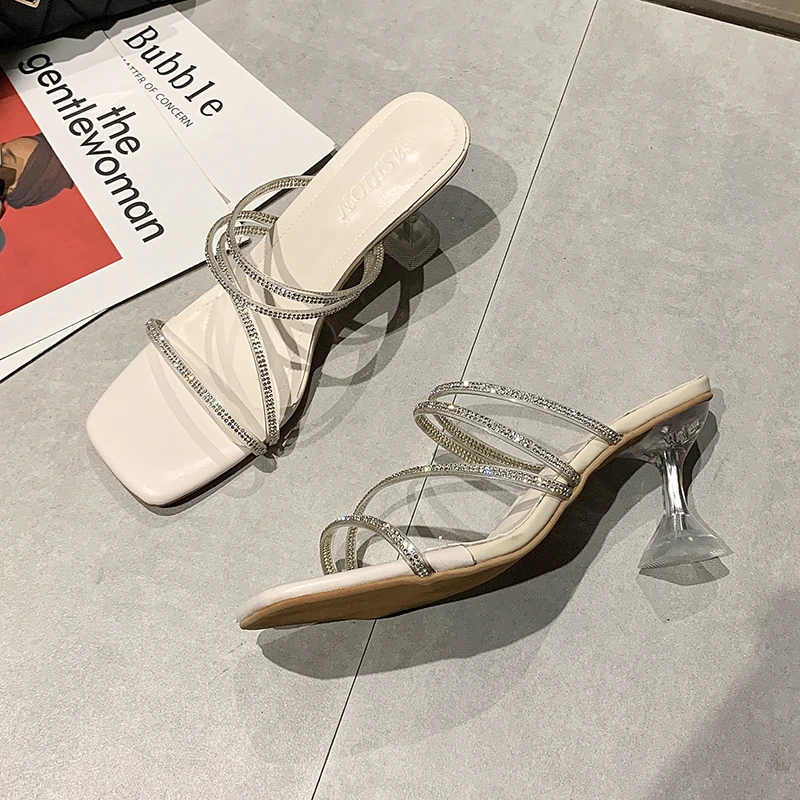 

2022 new sexy open toe high heels women's high heels women's summer transparent stiletto casual shoes women's sandals