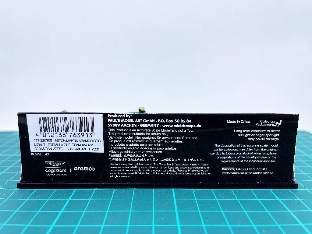 Minichamps 1: 1 F1 AMR22 2022 Себастьян Vettel австралийская имитация ограниченного выпуска