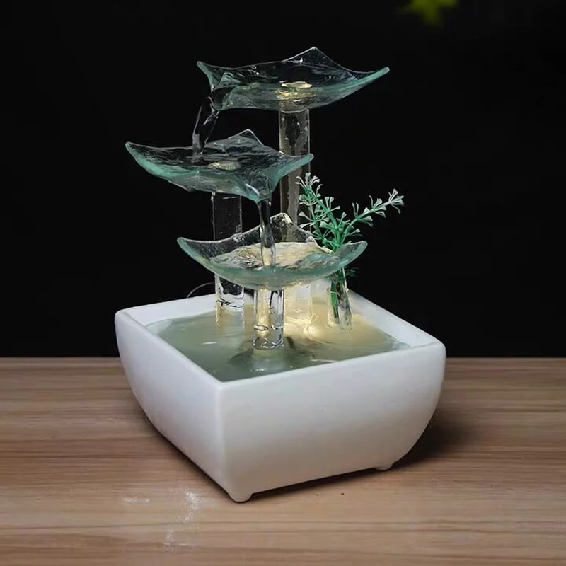 

Настольные украшения для воды, мини-фонтан с Usb, керамическое стекло, крыльцо, спальня, маленькая Циркулирующая вода, креативное украшение