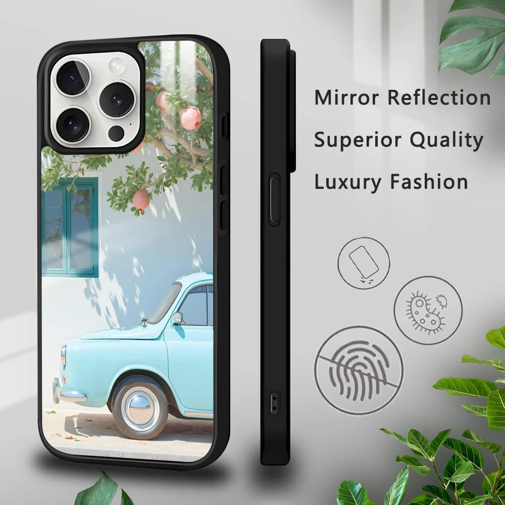 Винтажный автомобильный чехол для телефона A-AIGC iPhone 16 15 14 13 12 11 Pro Xs Max Mini Plus Celulares Hard