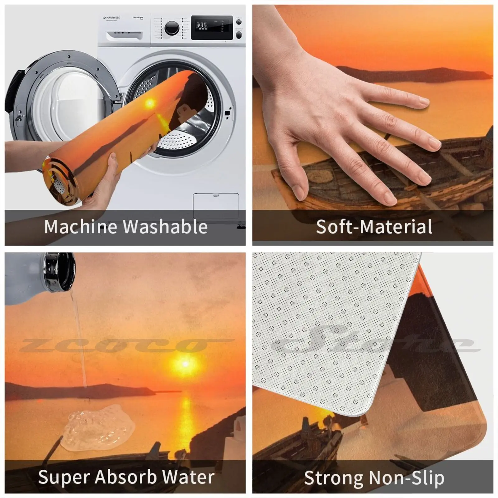 Коврик для прихожей С закатом Тира нескользящий мягкий коврик поглощения воды на