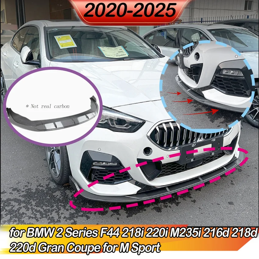 Фото Накладка-спойлер на передний бампер для BMW 2 серии F44 218i 220i M235i 216d 218d 220d Gran Coupe для M Sport 2020-2025, автомобильные аксессуары №1