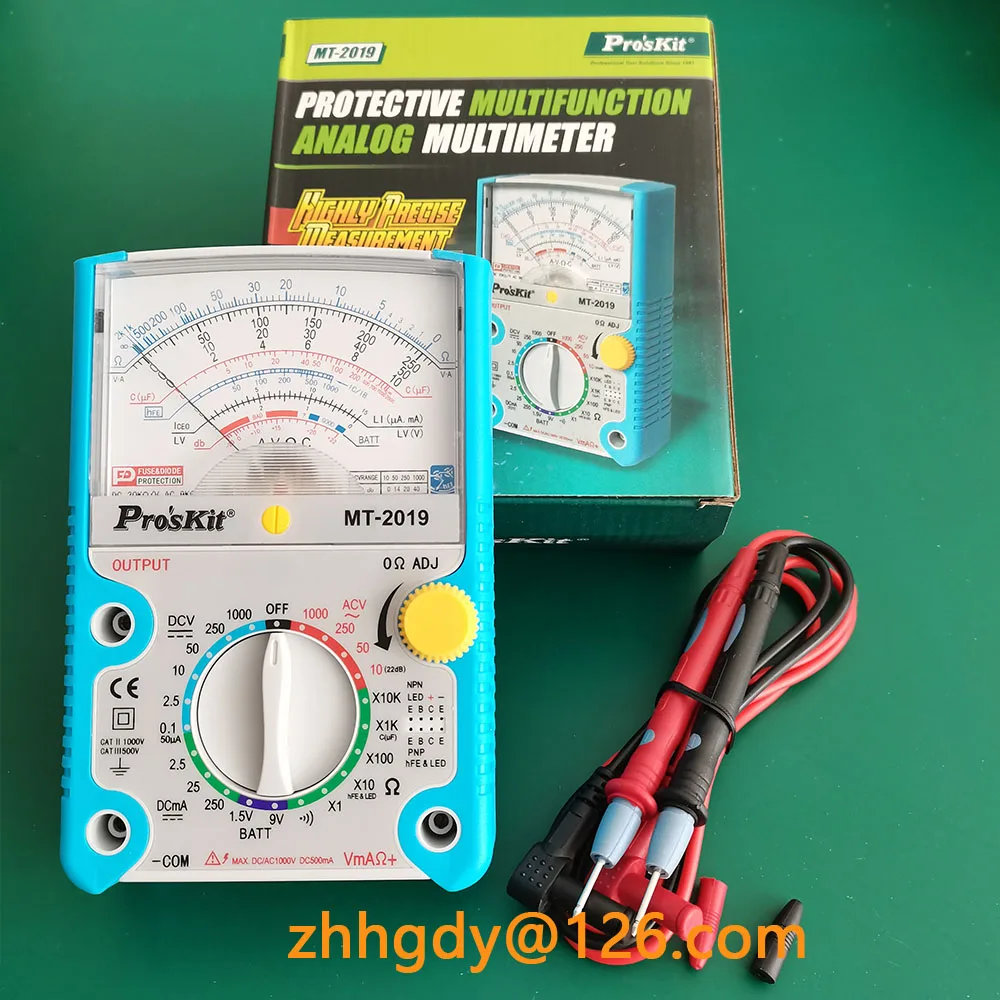 

Pro'skit MT-2019 24th Gear Multimeter Anti-Burning Pointer Professional Ohm Test Meter DC AC Voltage Mechanical Tester
