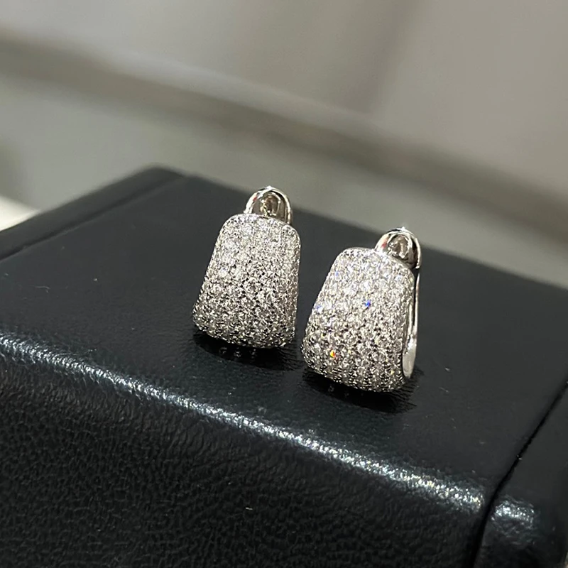 

2023 New Fashion Jewelry Solid Pure 925 Sterling Earrings Round Circle Line Hot Long Stud Earrings Luxury Quality Silver Jewelry