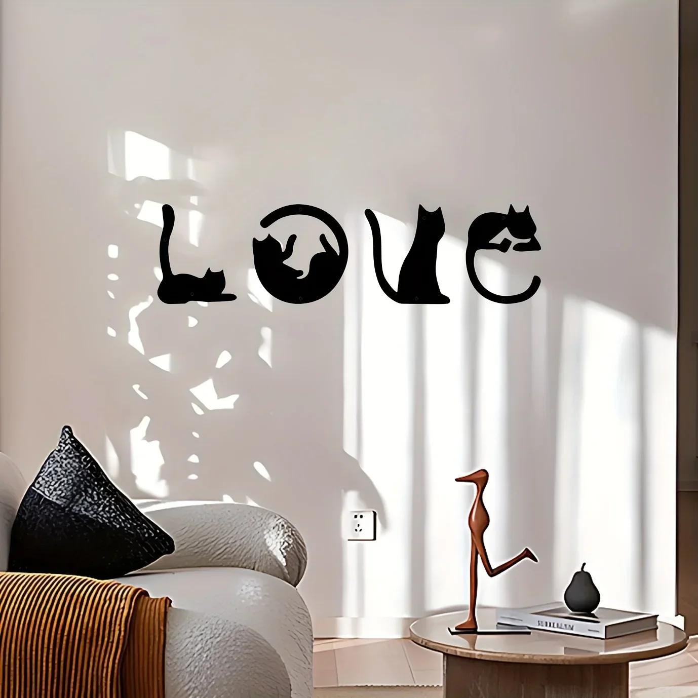 4 шт./набор настенные металлические наклейки в виде кота