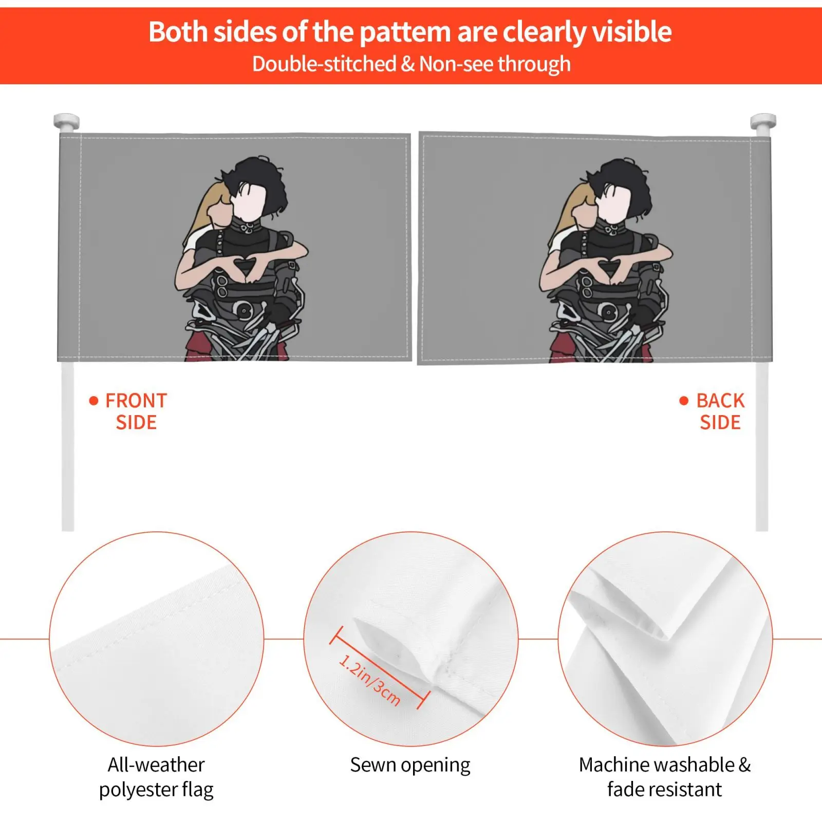 Флаг Автомобильный флаг Эдвард Руки-ножницы головной убор Джонни Депп