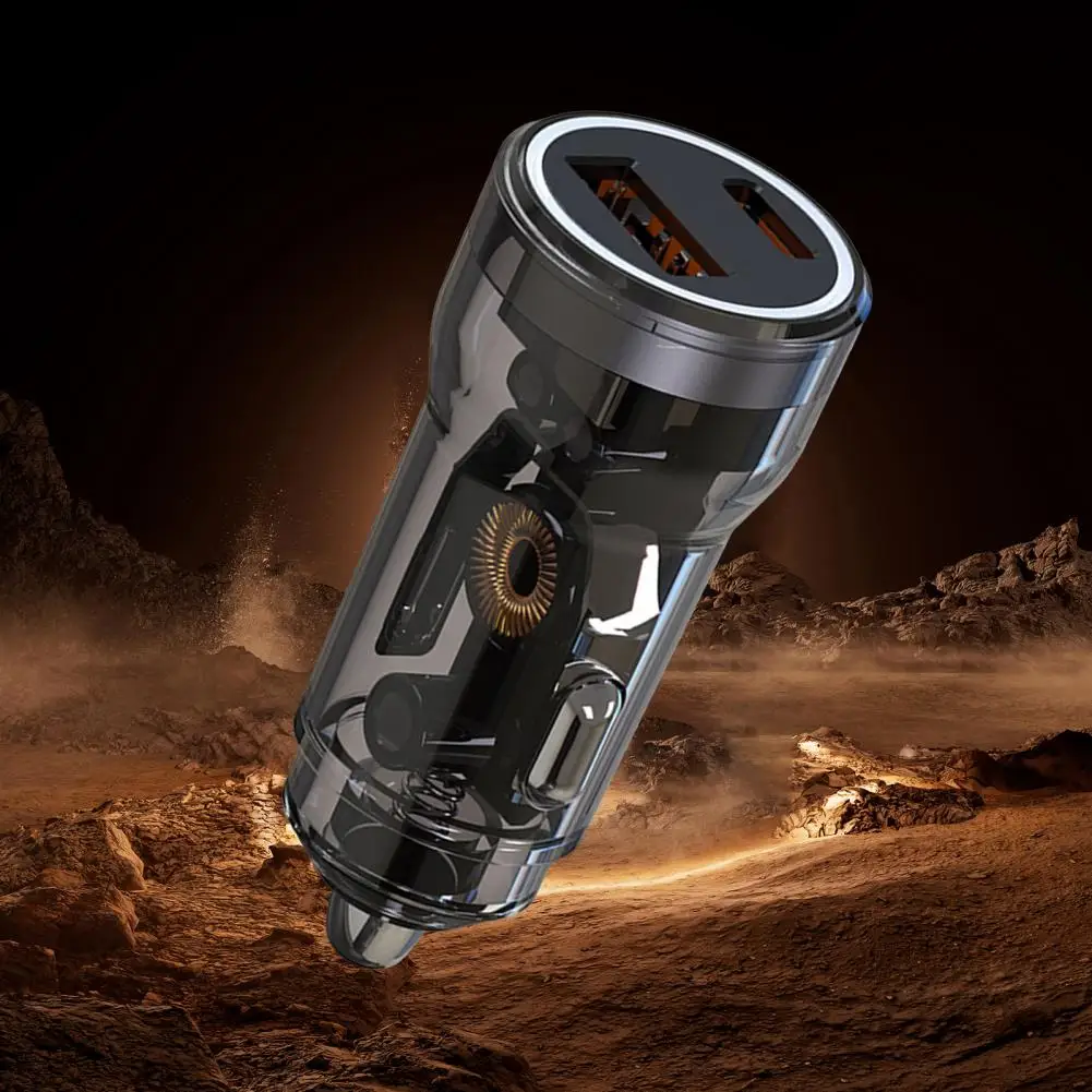 Автомобильное зарядное устройство Usb-c с 2 портами и адаптером Type-c