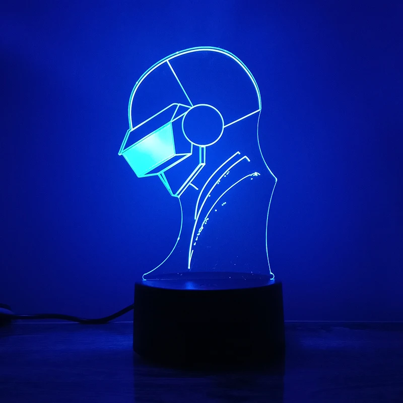 Daft Punk 3d Led Lamp For Bedroom Figure Avatar Night Lights Children's Room Decor Birthday Holiday Gifts For Kids