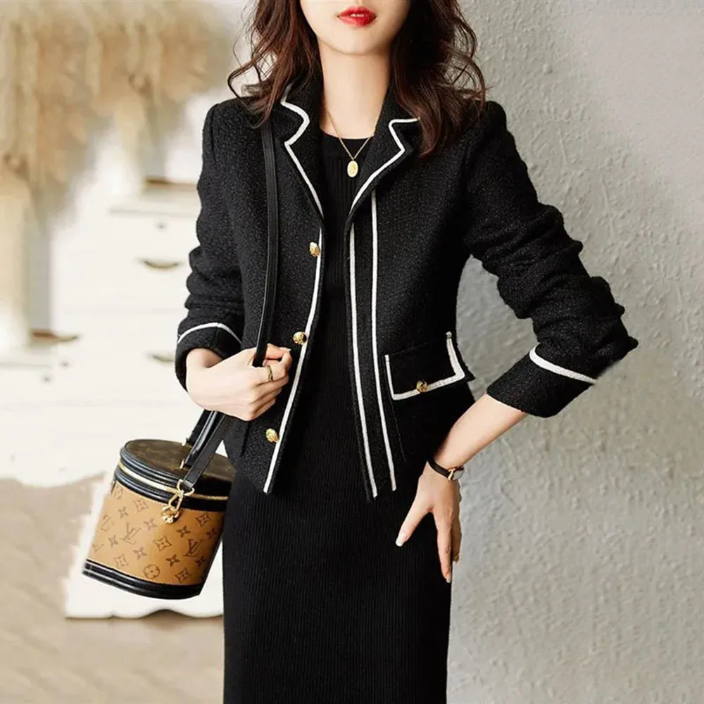 

Куртка женская короткая в Корейском стиле, Модная элегантная офисная повседневная одежда для работы, модельная верхняя одежда, осень-зима 2022