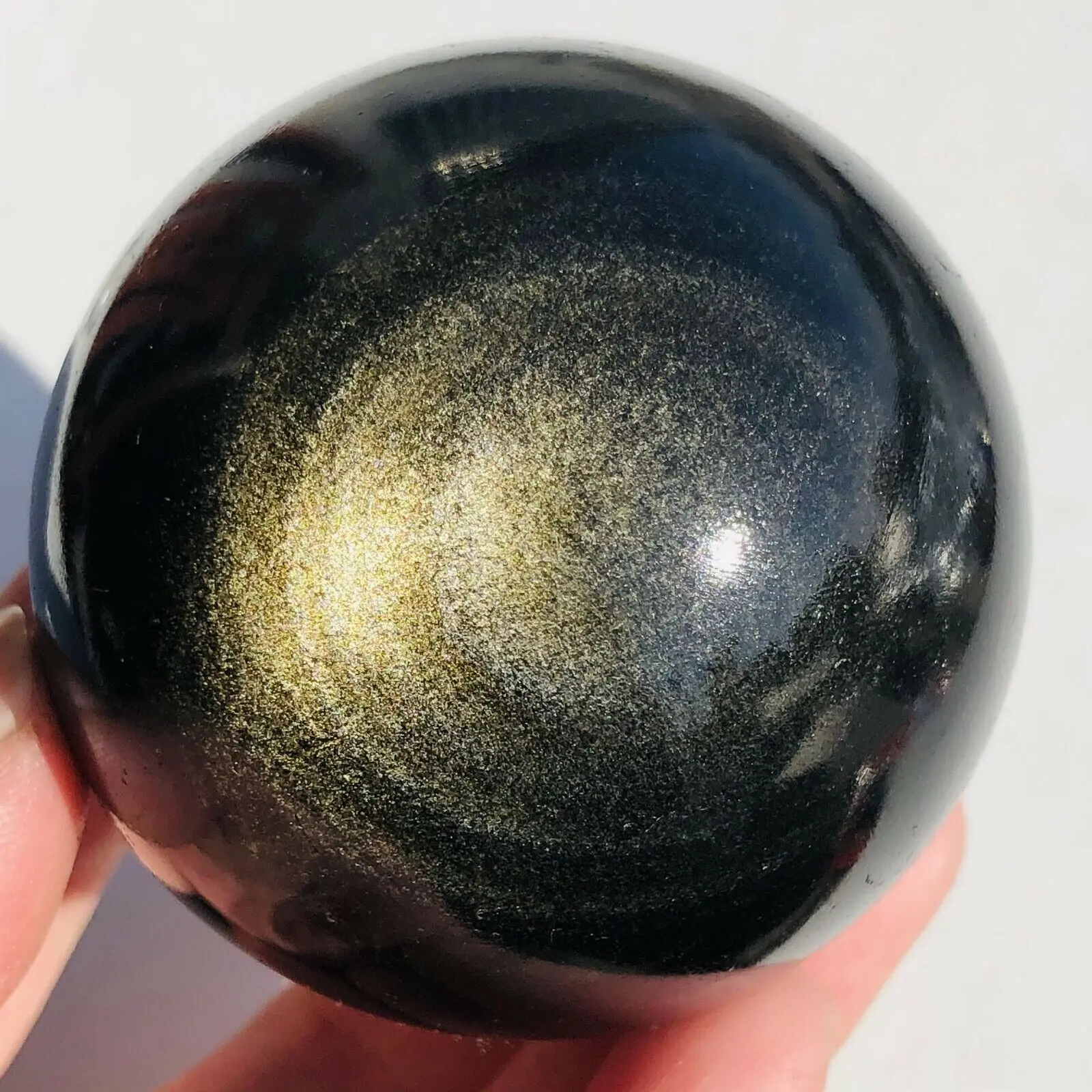 

Huge Natural Gold Gloss Obsidian Crystal Ball Gemstone Reiki Restoration, Home Degaussing Stone,Start Business And Attract Wealt